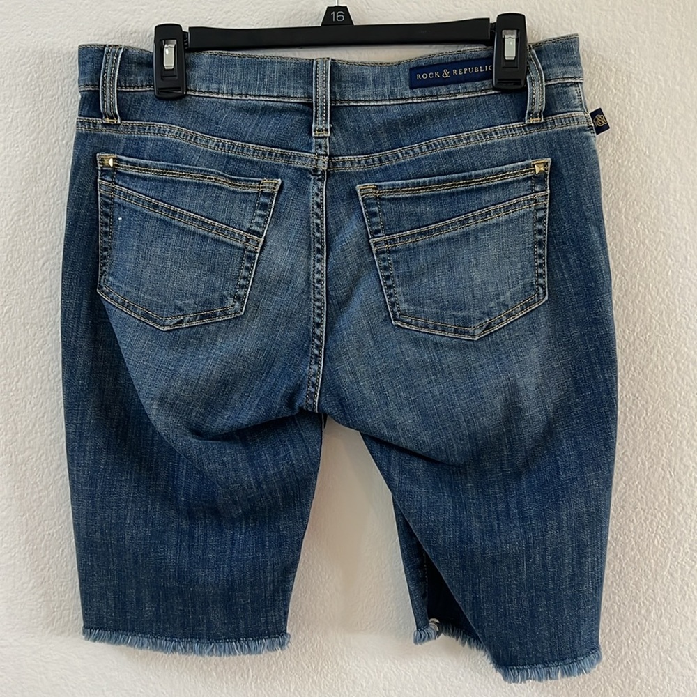 Rock & Republic Bermuda Shorts Blue Size 10 Coachella - Picture 6 of 11